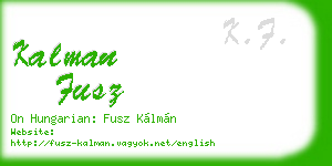 kalman fusz business card